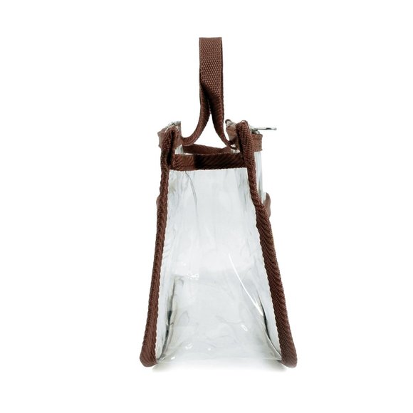 Purse Organizer, Clear PVC - BrownTrim - Picture 4 of 6